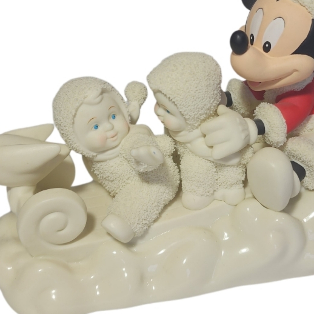 Department 56 Snowbabies Mickey and Co Figurine Magical Sleigh Ride Disney - Picture 10 of 10